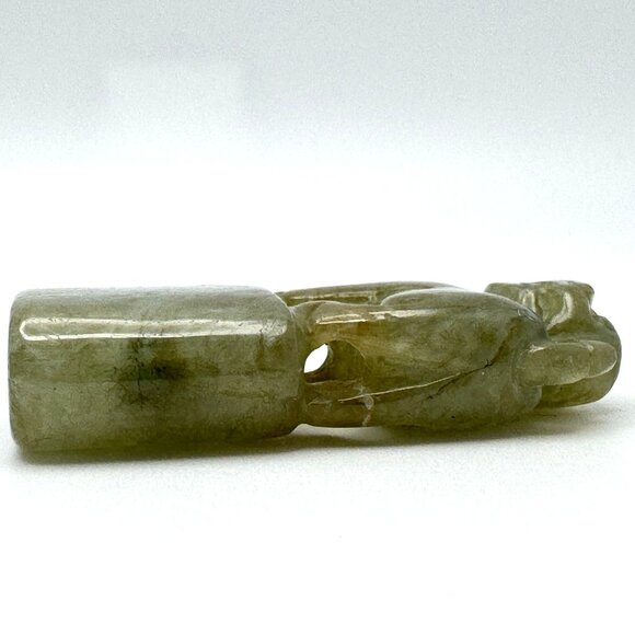 Jade Stone Seal Chop Carving of a Chinese Mythical Beast Foo Dog Vintage #7 - Picture 4 of 8